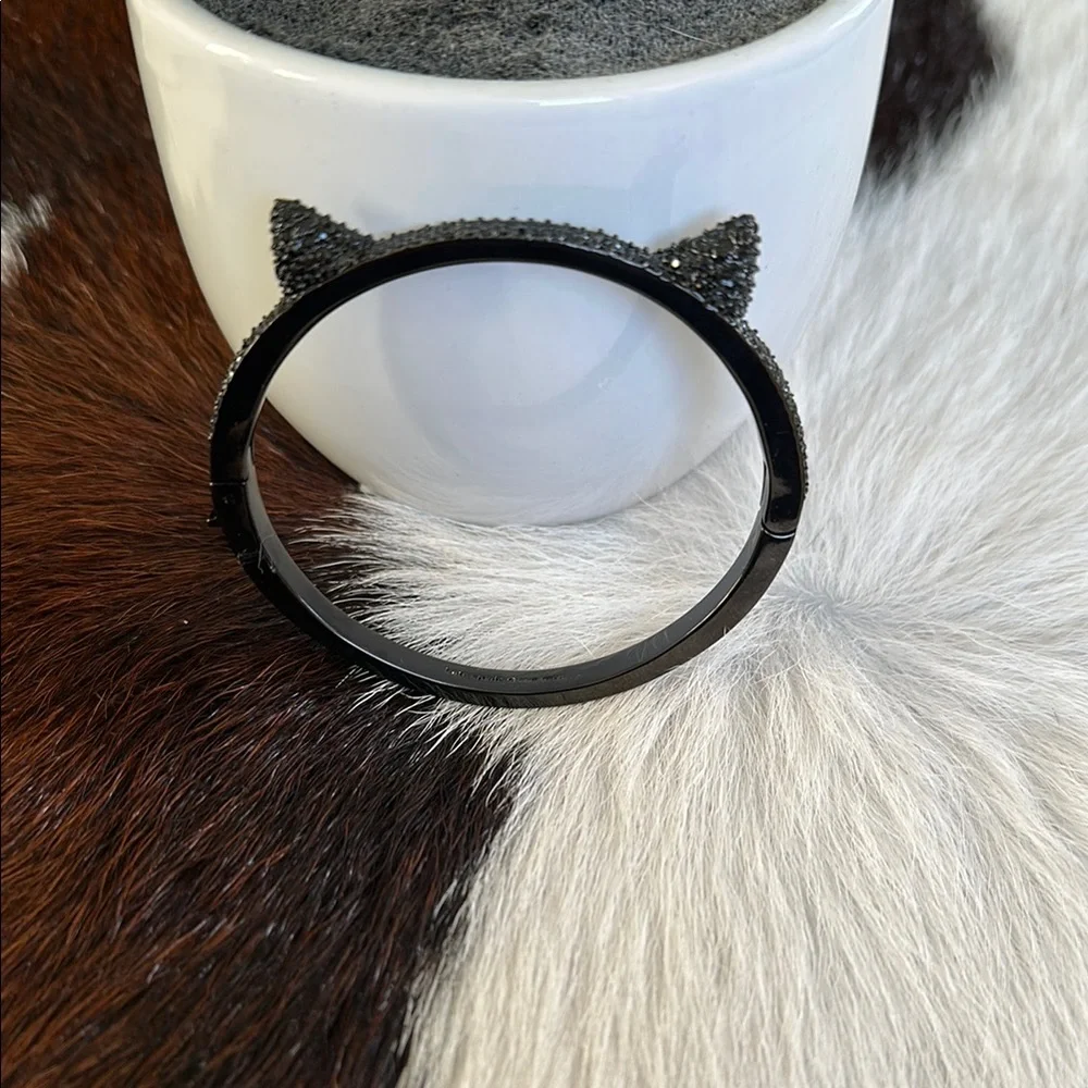 Kate Spade CAT 🐈⬛ Black Bangle Bracelet - Picture 3 of 4